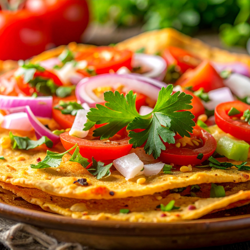 socca avec des condiments